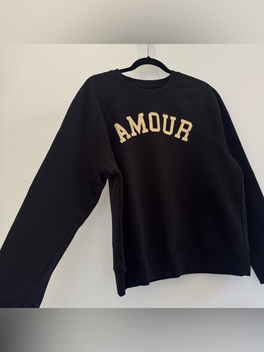 Zadig & Voltaire Upper Amour Foil Black Gold Crewneck Pullover Sweatshirt Cotton - Picture 5 of 11